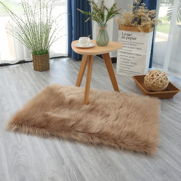 

soft artificial sheepskin rug chair cover artificial wool warm hairy carpet seat fur fluffy area rugs home decor 60*120cm