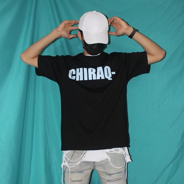 

20fw chirao письмо печатных тройник мужчины женщины простой сплошной цвет crewneck футболка улица скейтборд лето повседневная короткие рукав, White;black