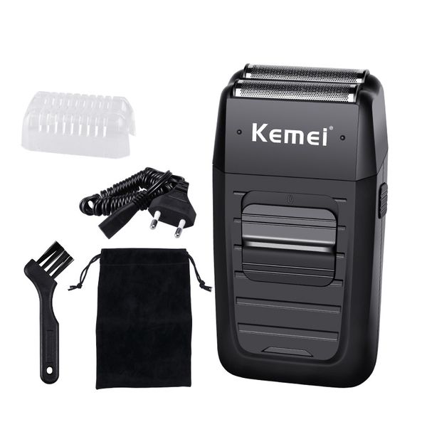 

dhl-kemei km-1102 rechargeable cordless shaver for men twin blade reciprocating beard razor face care multifunction strong trimmer