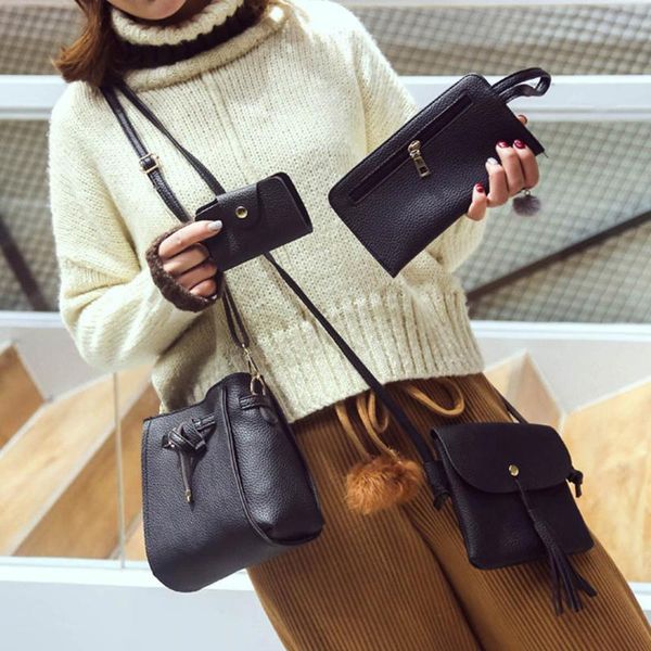

woman bag 2019 new fashion four-piece shoulder bag messenger wallet handbag#p30