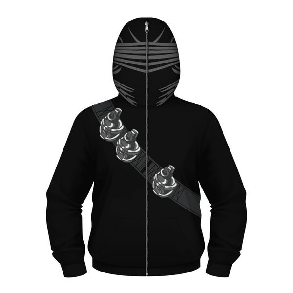 

дети с капюшоном с длинным рукавом 3d цифровой печати спецназ змеиный глаз косплей анфас крышка молния толстовки 3d повседневная толстовки, Black