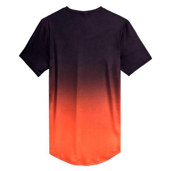 

short sleeve t-shirt o-neck gradient color loose microfiber tee undershirt apparel, Gray;blue