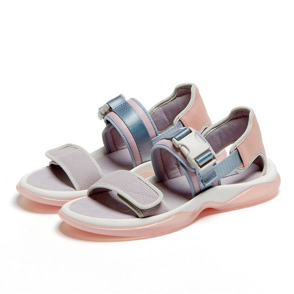 

2020 новых женщин сандалии из натуральной кожи плоские туфли женщина толстым дном отдыха кроссовки комфортные сандал большой размер квартиры, Black