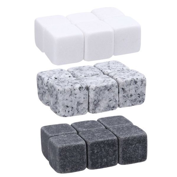 

6pcs/set natural whiskey stones sipping ice mold whisky stones whisky rocks cooler party wedding gift christmas bar accessories