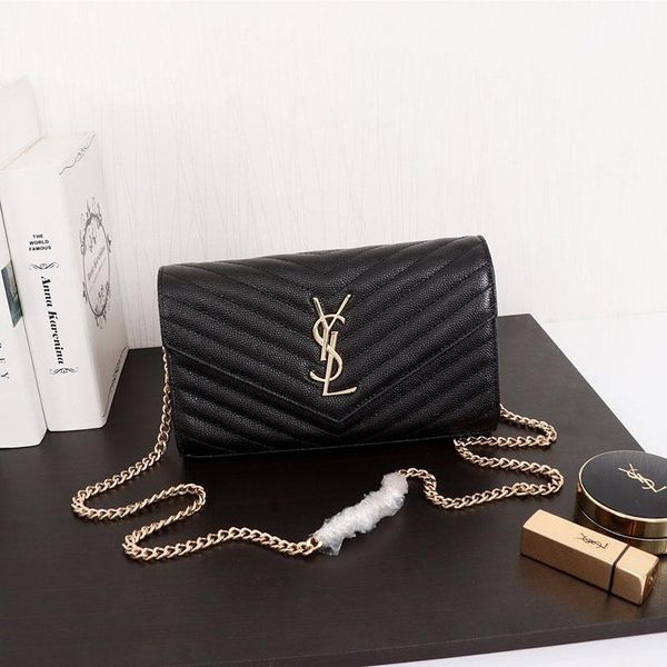 

555 2019 new luxury shoulder bag ladies handbag caviar calf leather leather production luxury atmosphere model: 26801 666