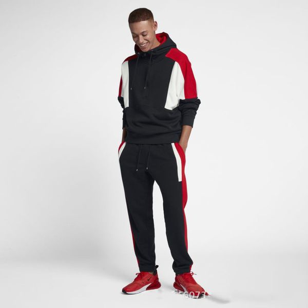 

mens designer brand mens sweatshirt windbreaker jacket hoodies pullover half zipper casual long sleeve pants+clothes ing, Black;brown