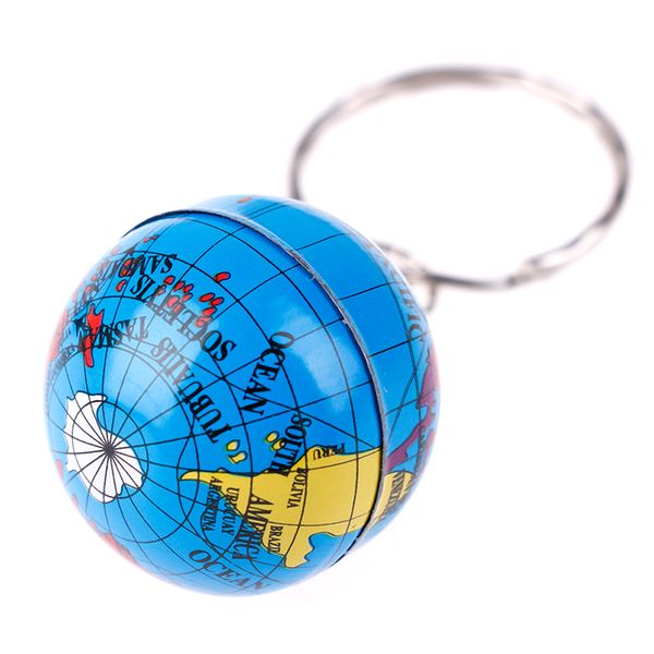 

new 2pcs globe keychain keyring jewelry art pendant keychains gift, Silver