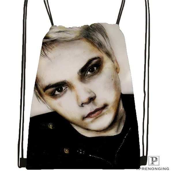 

custom its_my_chemical_romance@01- drawstring backpack bag cute daypack kids satchel (black back) 31x40cm#180611-03-110
