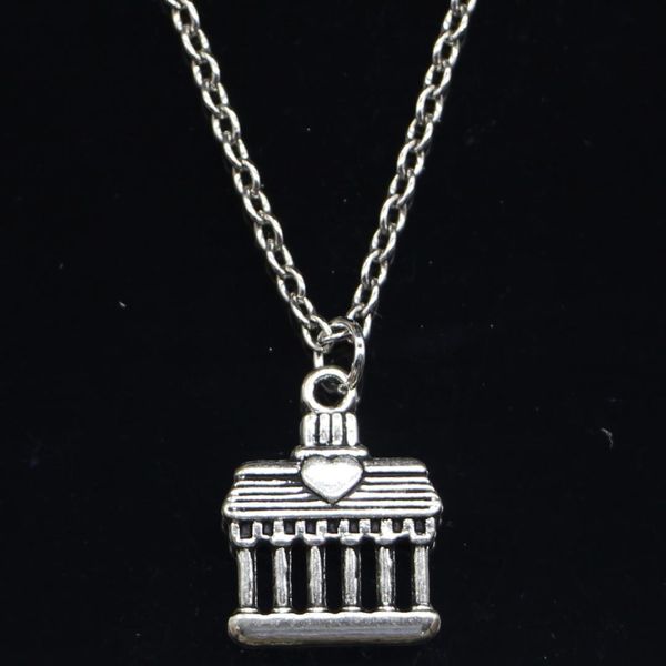 

20pcs new fashion necklace 18x14mm greek temple silver pendants short long women men colar gift jewelry choker