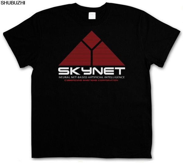 

skynet logo t-shirt - cyberdyne sarah terminator systems john research connor cool casual pride t shirt men sbz1323, White;black