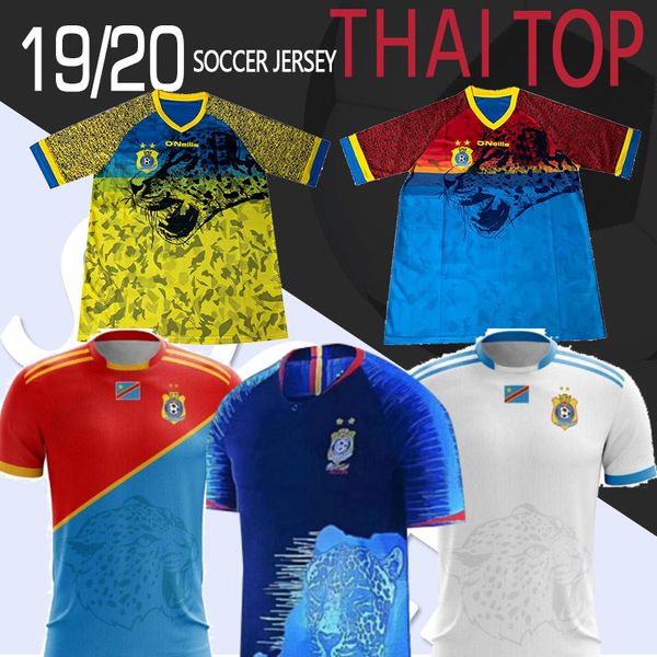 

Thailan Congo Soccer Jersey 19/20 Home Blue M. Nkounkou H. Lakolo J. Makiese B. Obassi Soccer shirt Congo national team Football uniform