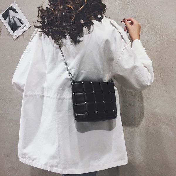 

personality women's bag new 2019 korean simple casual chain bag shoulder messenger tide cute