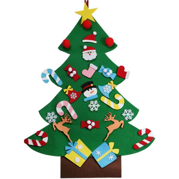 

kids diy felt christmas tree hanging decor w/ colorful small pendants xmas gift present
