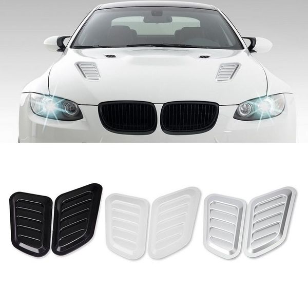 

2pcs car fake outlet car decoration modified vent hood false air flow intake cover sticker
