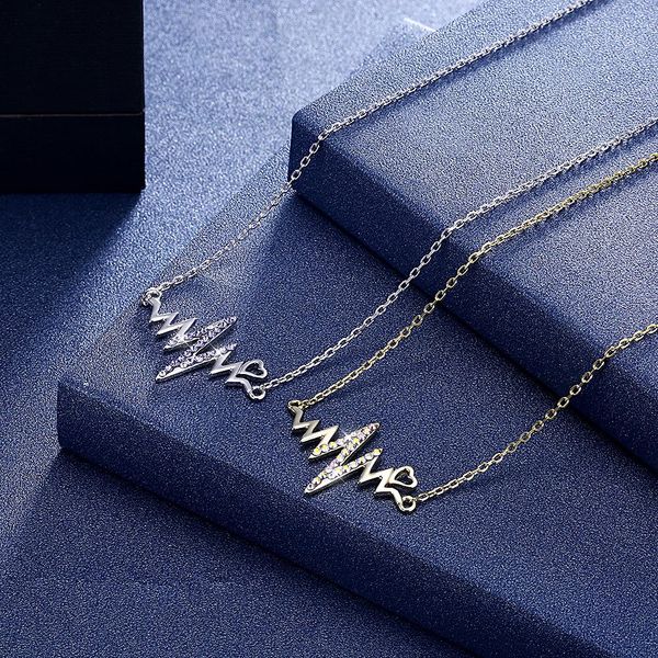 

swarovski element crystal s925 sterling silver pendant necklace wave colorful crystal necklace ladies prom party high-end jewelry