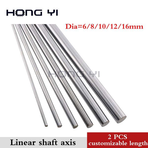 

2pcs linear shaft 100mm-500mm long diameter 6/8/10/12/16mm - l 500mm harden linear rod round shaft chrome plated