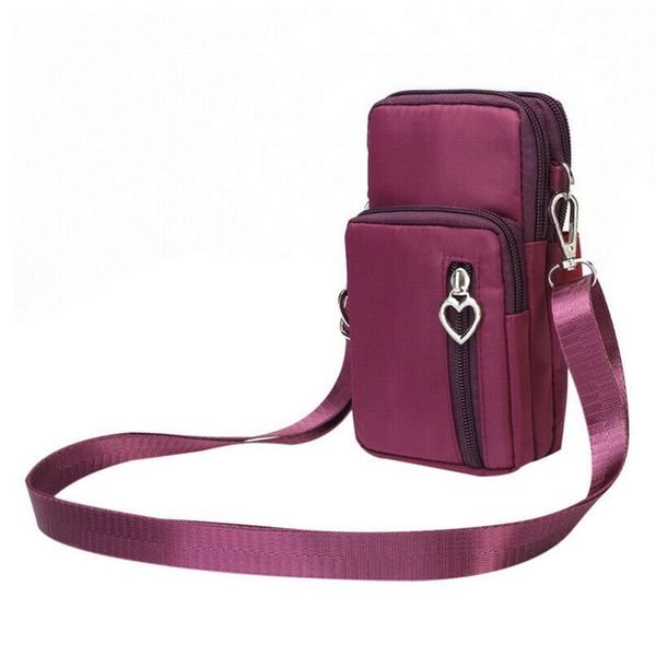 

casual money sports men women solid phone holder mini pouch zipper multi-pocket mini crossbody shoulder bag scratch resistant