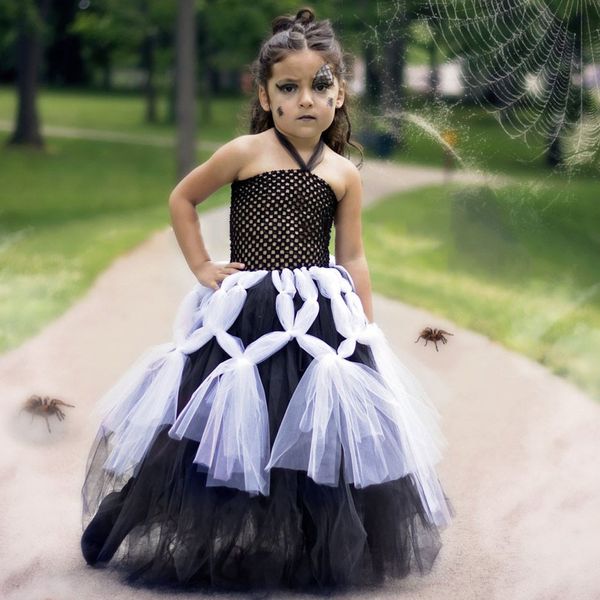 

teenager 2-12y girls halloween cosplay tutu dress children's girls cosplay costume party tutu dresses toddler kids baby clothes, White