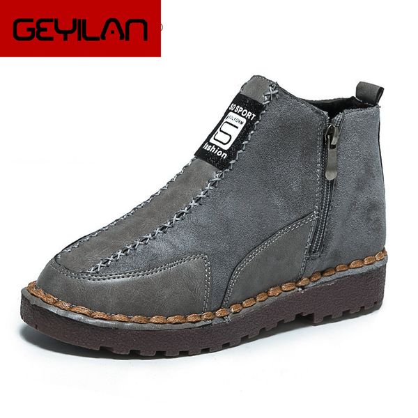

british wind boots women's thick-soled colorblock brock flat fashion boot new arrival 2019 casual, Black