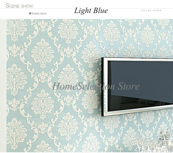 

european style non-woven wall sticker luxury damask 3d stereoscopic relief damascus bedroom living room home decor wall paper