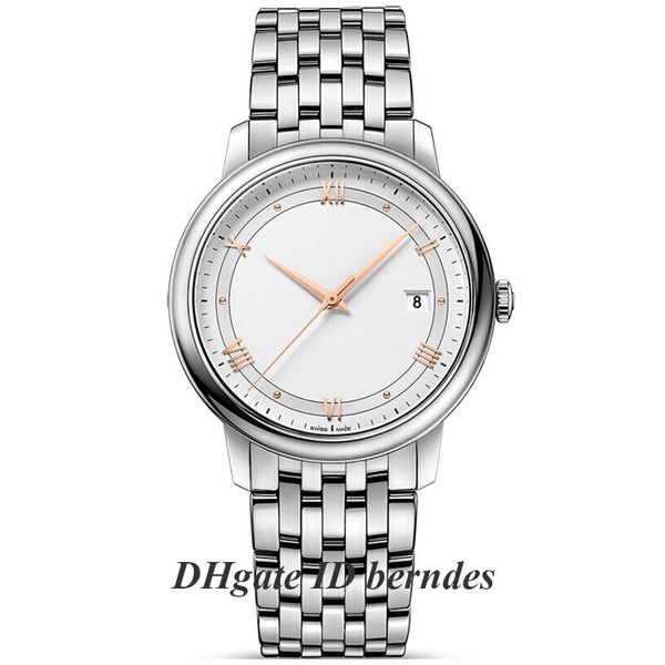

classic men's stainless steel wristwatch noble atmosphere gentleman style single calendar diameter 38.9mm depth waterproof 50m excellen, Slivery;brown
