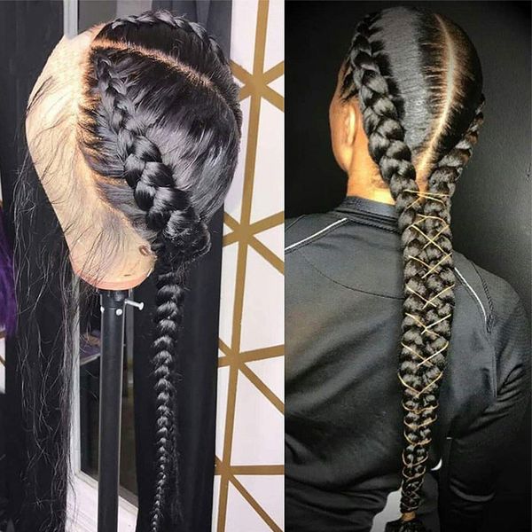 

13*4 lace front human hair wigs for women black color remy brazilian straight lace wig pre plucked with baby hair, Black;brown