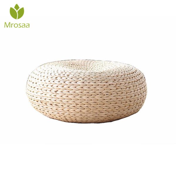 

медитация подушка пол подушка домашнего декора натуральная солома круглый утолщаются татами йога круглый коврик окно коврик стул