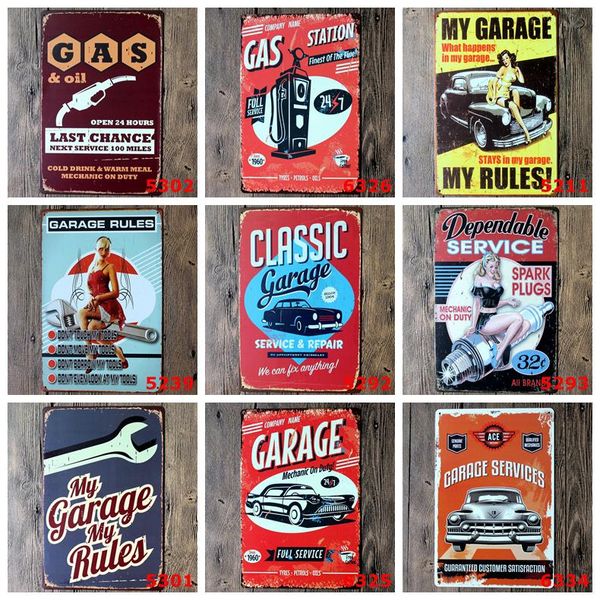 

20*30cm vintage metal tin signs 39styles wall decor autos cars iron paintings car tin plate pub bar garage home decoration ljj-a1352