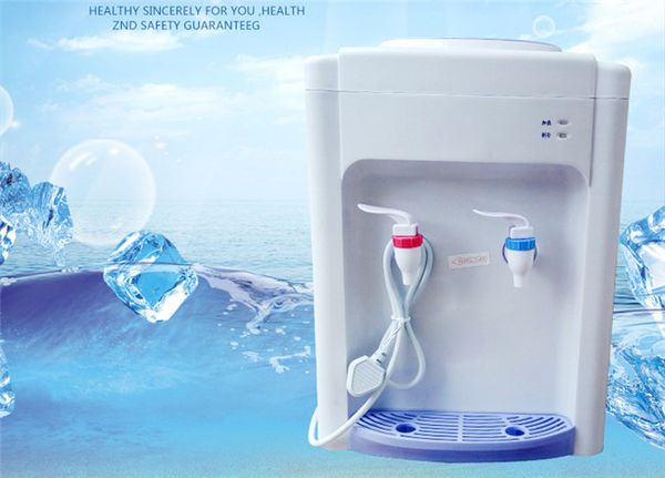 White Home Desktop Mini Warmhot Water Dispenser empurrando o interruptor conveniente para obter água Máquina de aquecimento de água que economiza energia