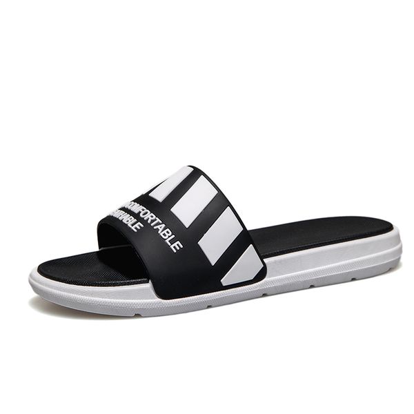 

men slides sandals casual soft sole beach shoes non-slip slipper indoor/outdoor summer sandals for women/men 6j60, Black