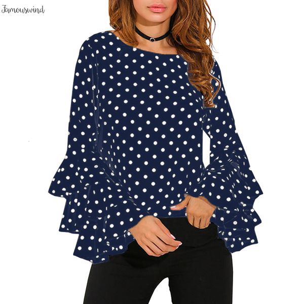 

4xl блузы 3xl плюс размер туники женская рубашка в горошек рябить длинные рукава o шеи элегантный повседневный ladies женский офис, White