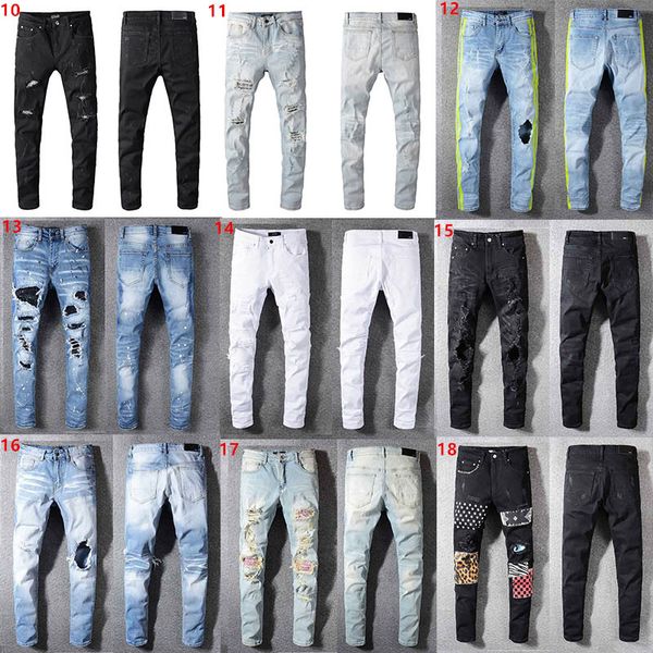 

men's tattered locomotive jeans slim locomotive jeans men's fashion balma designer hip hop men's jeans bem31, Blue