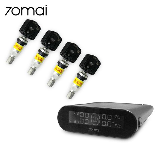 

70mai tire pressure monitoring system solar tpms universal real-time tester with 4 internal sensors