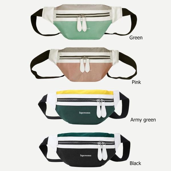 

hit color sports shoulder women waist fanny belt packs canvas chest bags