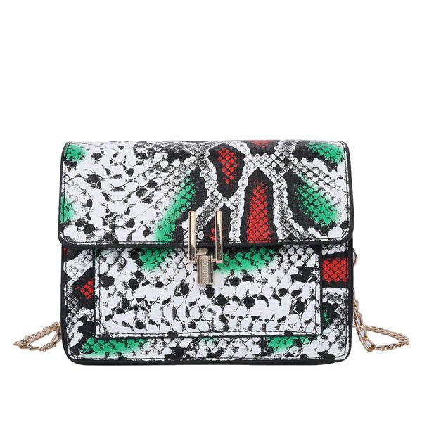 

fashion women's shoulder bags girls messenger bags serpentine pu leather women crossbody bag 2020 chains handbag