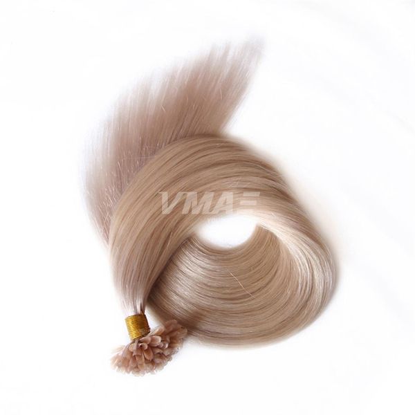 

european peruvian 1g strand 100g natural black brown blonde straight keratin fusion pre bonded u tip virgin remy human hair extension