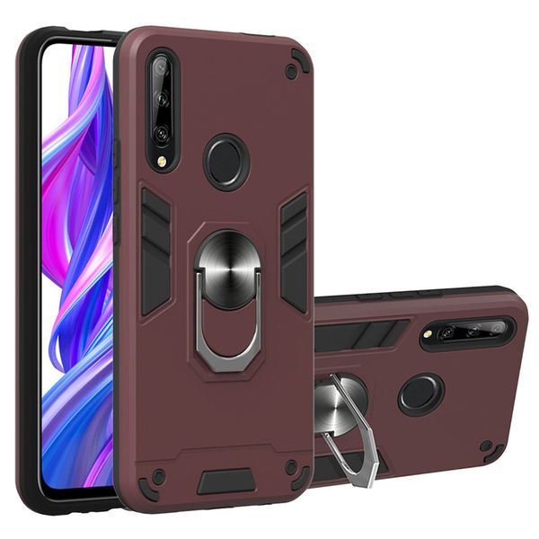 

armour metal car ring holder case for huawei p20 lite (2019)/nova 5i/y5 2018/y5 prime 2018 magnetic bumper phone back cover
