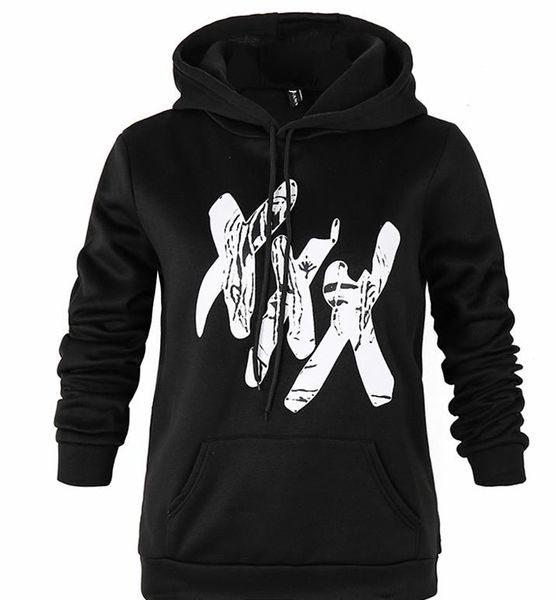 

мужская и женская повседневная xxx tentacion дизайнерская толстовка с капюшоном черный дизайн моды осень толстая с капюшоном тепло, Black