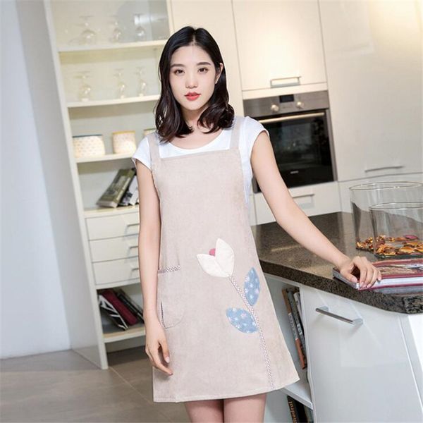 

2019 selling home fashion apron waterproof and dustproof apron for women cute print kitchen accessories