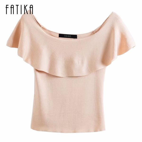 

fatika 2017 autumn new butterfly sleeve sweater women fashion slash neck ruffle shrug pullovers for woman, White;black