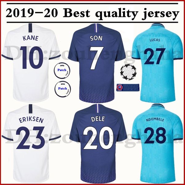 

2019 2020 spurs ndombele kane son third soccer jersey 19 20 eriksen home football shirt lucas dele lamela lo celso maillot de foot, Black;yellow