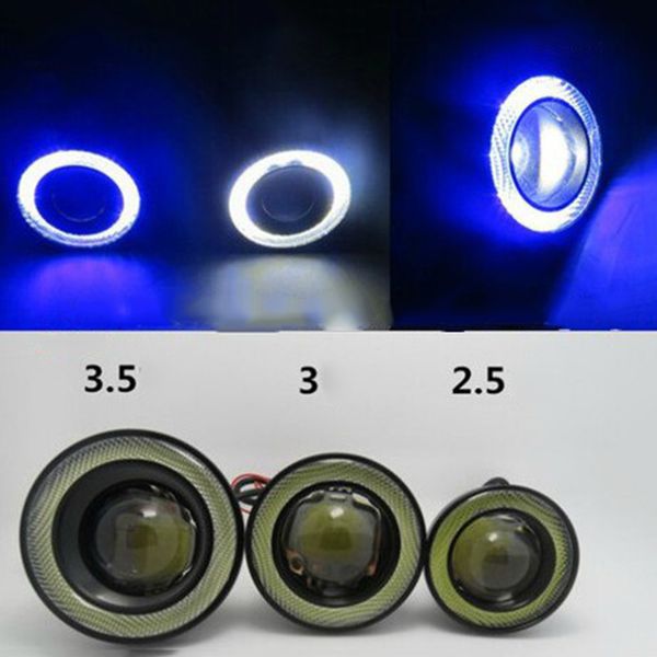 

new 2018 new 3.5inch high power cob 30w car fog lamp daytime driving lamp drl super bright cob angel eyes fog lights projector