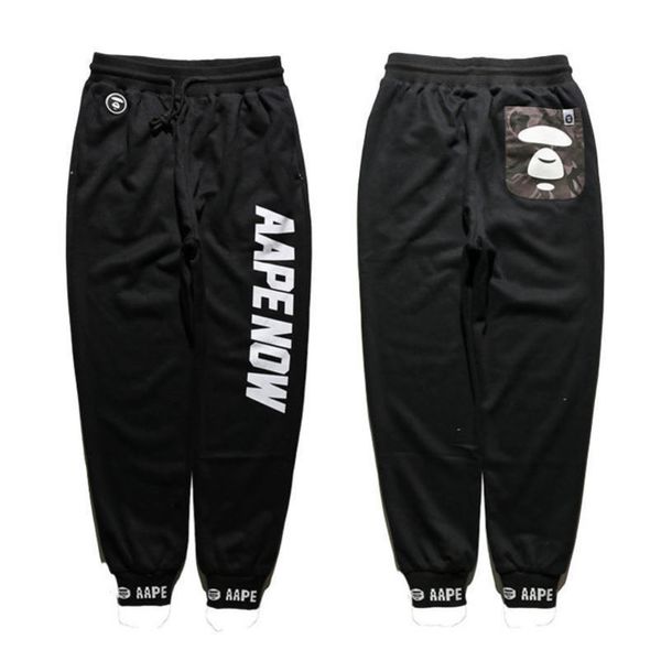 

new aape designer pants aape now mens panst new casual skateboard pants ap stylebeam foot trousers m-2xl k3t4q2, Black