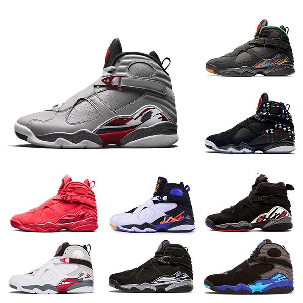 

3m reflective south beach white aqua raid red 8 vii 8s mens basketball shoes valentine's day chrome countdown pack men sports sneakers