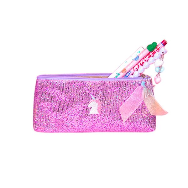 

cool ins fashion unicorn zipper pencil bag lovely sweet girl stationery gift