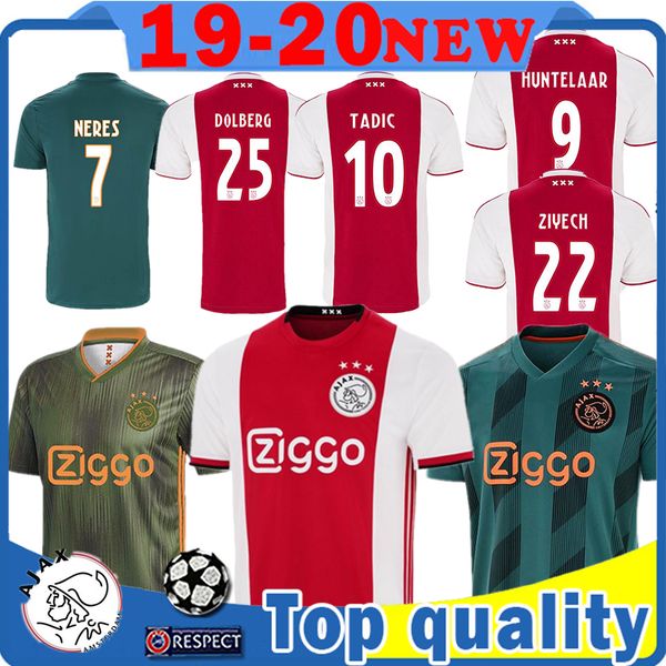 

таиланд аякс футбольные майки мужчины малыш 2019 2020 home away tadic cruijff новый сезон 19 20 индивидуальные футбольные рубашки, Black;yellow