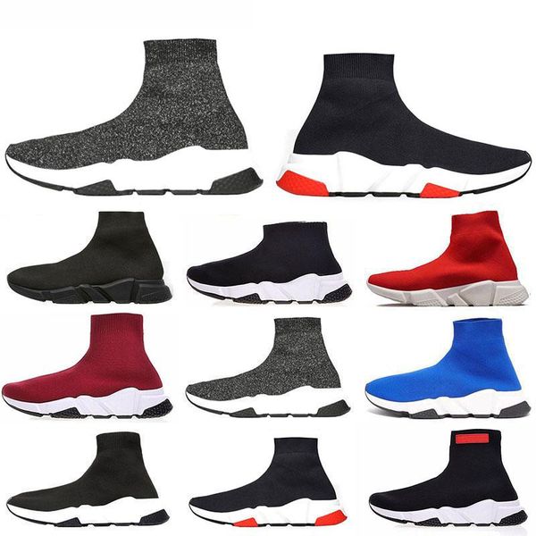 

sock shoe designer for men women speed trainer fashion luxury black white blue glitter flat brand mens trainers sneakers 36-45