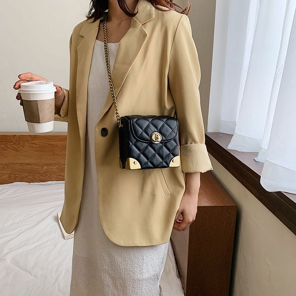 

lingge маленькая сумка женский новый 2020 мода высокого уровня cross-body сумка иностранный стиль чистый красный ins цепи плечо