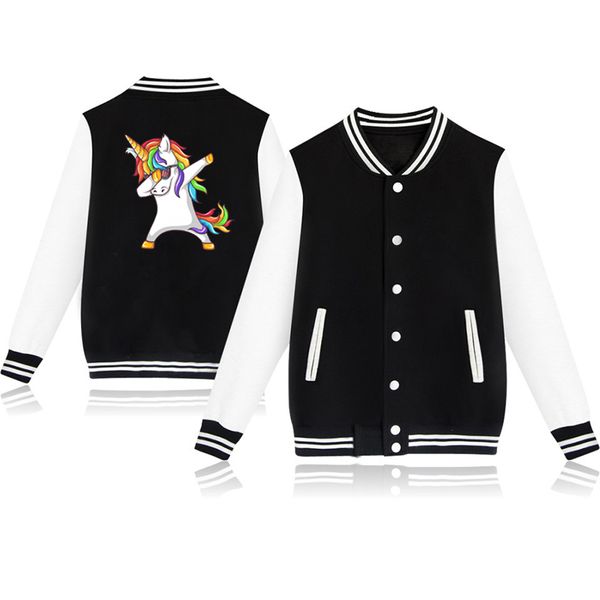 

toddler baby clothes cartoon unicorn print girls boys baseball jackets coats toddler kids jacket outwear casual children sweater, Blue;gray