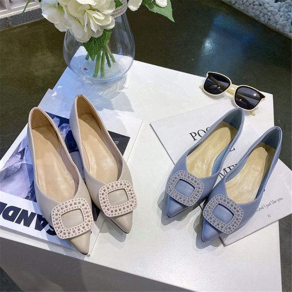 

women's flats solid slip-on shallow women's shoes new spring fashion bling flats antiskid outside soft, Black